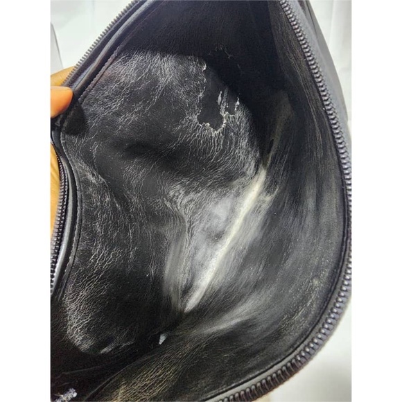 Authentic CHRISTIAN DIOR Vintage  Monogram Wristlet Clutch Navy Blue/Beige - Picture 6 of 14